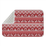 Merry Christmas Knitted Pattern Print Indoor Door Mat
