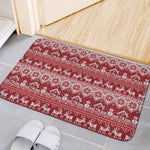 Merry Christmas Knitted Pattern Print Indoor Door Mat