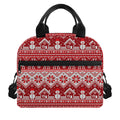 Merry Christmas Knitted Pattern Print Insulated Lunch Bag