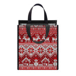 Merry Christmas Knitted Pattern Print Insulated Lunch Tote