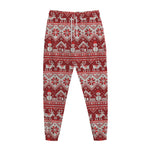 Merry Christmas Knitted Pattern Print Jogger Pants
