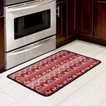 Merry Christmas Knitted Pattern Print Kitchen Mat