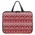 Merry Christmas Knitted Pattern Print Laptop Sleeve With Handle