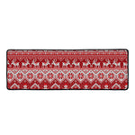 Merry Christmas Knitted Pattern Print Long Kitchen Mat