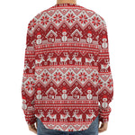 Merry Christmas Knitted Pattern Print Long Sleeve Baseball Jersey