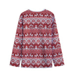 Merry Christmas Knitted Pattern Print Long Sleeve Short Coat