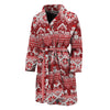 Merry Christmas Knitted Pattern Print Men's Bathrobe