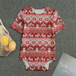 Merry Christmas Knitted Pattern Print Men's Bodysuit