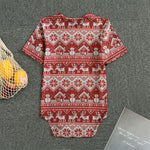 Merry Christmas Knitted Pattern Print Men's Bodysuit