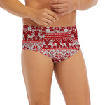 Merry Christmas Knitted Pattern Print Men's Briefs