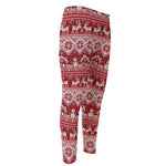 Merry Christmas Knitted Pattern Print Men's Compression Pants