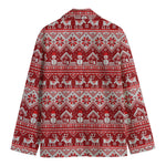 Merry Christmas Knitted Pattern Print Men's Cotton Blazer