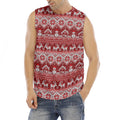 Merry Christmas Knitted Pattern Print Men's Fitness Tank Top