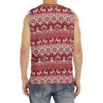 Merry Christmas Knitted Pattern Print Men's Fitness Tank Top