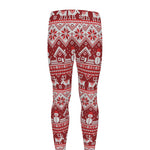 Merry Christmas Knitted Pattern Print Men's leggings