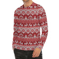 Merry Christmas Knitted Pattern Print Men's Long Sleeve Rash Guard