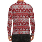 Merry Christmas Knitted Pattern Print Men's Long Sleeve Rash Guard