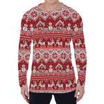 Merry Christmas Knitted Pattern Print Men's Long Sleeve T-Shirt