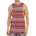 Merry Christmas Knitted Pattern Print Men's Muscle Tank Top