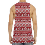 Merry Christmas Knitted Pattern Print Men's Muscle Tank Top