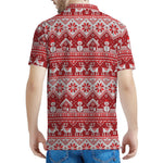 Merry Christmas Knitted Pattern Print Men's Polo Shirt