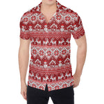 Merry Christmas Knitted Pattern Print Men's Shirt