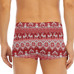 Merry Christmas Knitted Pattern Print Men's Short Boxer Briefs