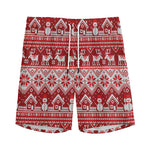 Merry Christmas Knitted Pattern Print Men's Sports Shorts