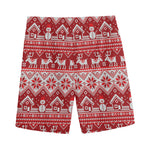 Merry Christmas Knitted Pattern Print Men's Sports Shorts