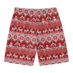 Merry Christmas Knitted Pattern Print Men's Swim Trunks