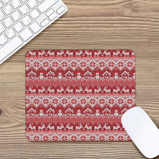 Merry Christmas Knitted Pattern Print Mouse Pad