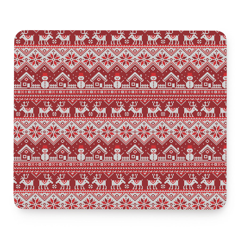 Merry Christmas Knitted Pattern Print Mouse Pad
