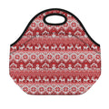 Merry Christmas Knitted Pattern Print Neoprene Lunch Bag