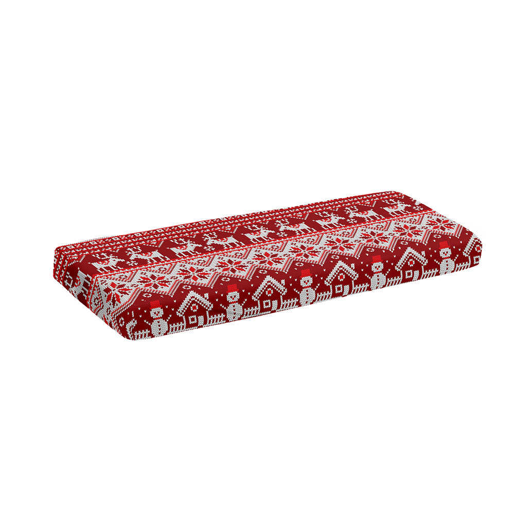 Merry Christmas Knitted Pattern Print Piano Keyboard Cover