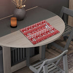 Merry Christmas Knitted Pattern Print Placemat
