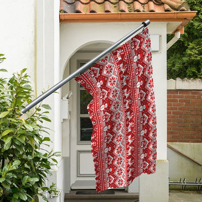 Merry Christmas Knitted Pattern Print Polyester Flag