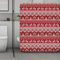 Merry Christmas Knitted Pattern Print Polyester Shower Curtain