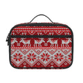 Merry Christmas Knitted Pattern Print Portable Lunch Bag