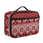 Merry Christmas Knitted Pattern Print Portable Lunch Bag
