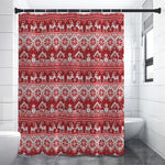 Merry Christmas Knitted Pattern Print Premium Shower Curtain