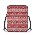 Merry Christmas Knitted Pattern Print Rectangular Crossbody Bag