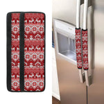 Merry Christmas Knitted Pattern Print Refrigerator Handle Covers