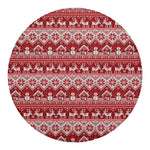 Merry Christmas Knitted Pattern Print Round Blanket