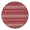 Merry Christmas Knitted Pattern Print Round Floor Mat