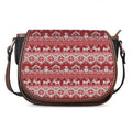 Merry Christmas Knitted Pattern Print Saddle Bag