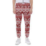 Merry Christmas Knitted Pattern Print Scuba Joggers