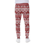 Merry Christmas Knitted Pattern Print Scuba Joggers
