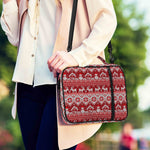 Merry Christmas Knitted Pattern Print Shoulder Strap Bible Bag