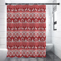 Merry Christmas Knitted Pattern Print Shower Curtain