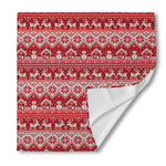 Merry Christmas Knitted Pattern Print Silk Bandana